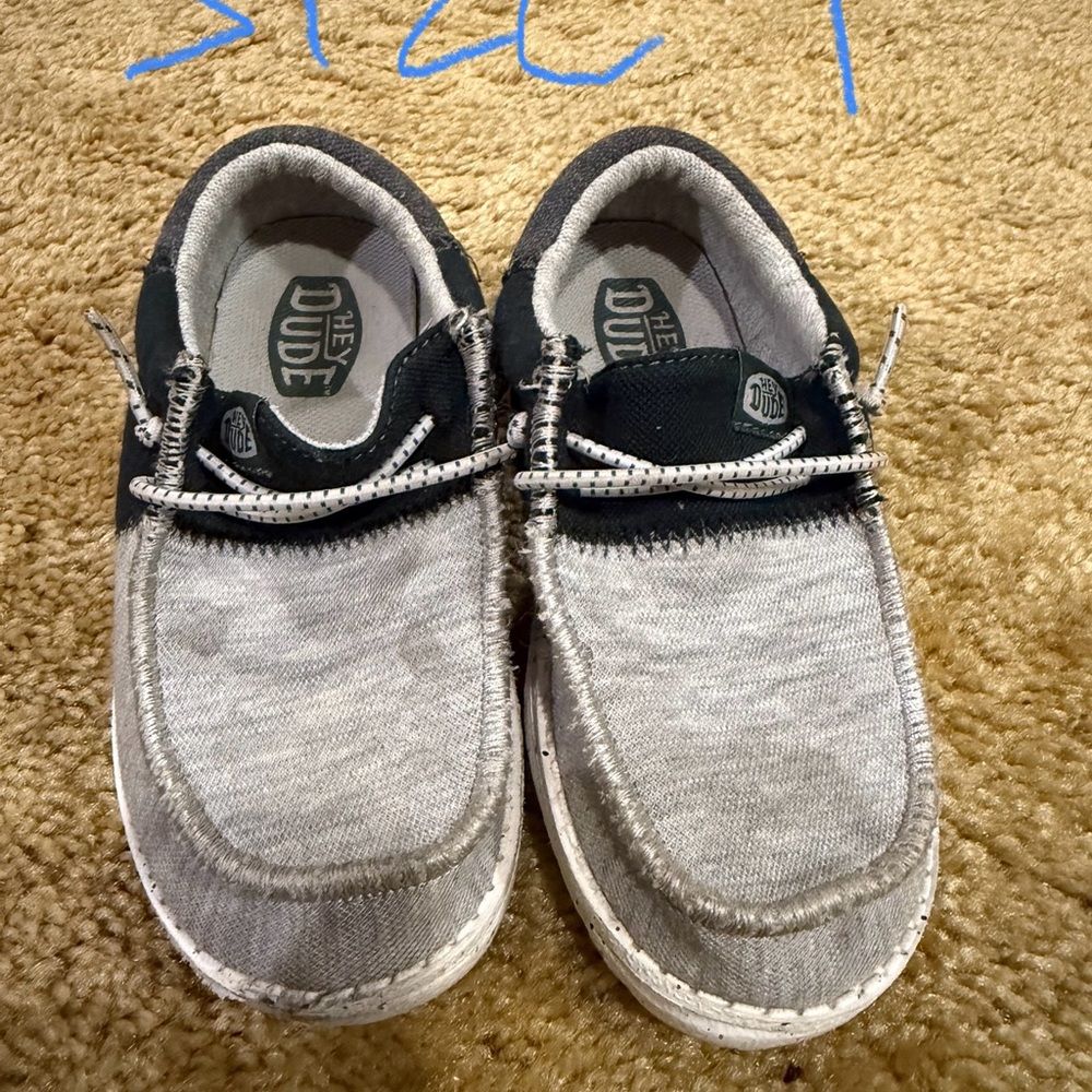 Hey Dude Kids Black and Gray Moccasins